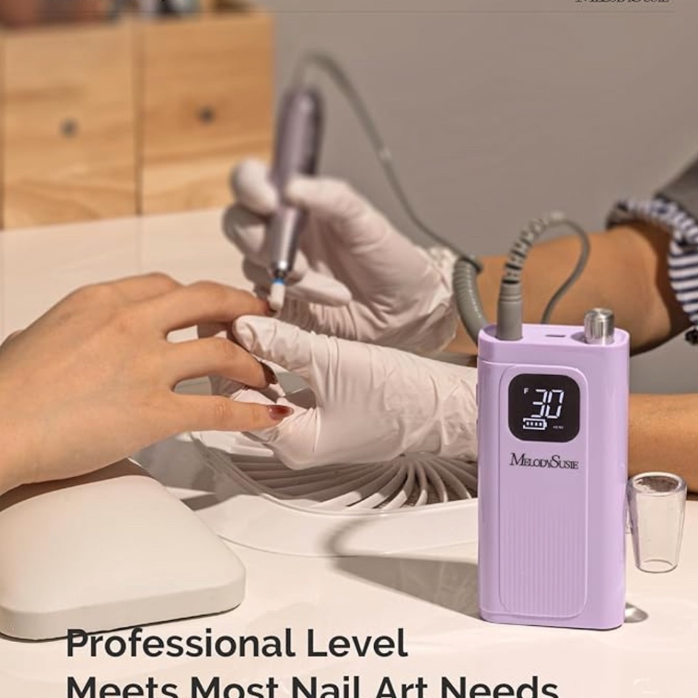 MelodySusie  Clip-On Cordless Essential Nail Drill, PURPLE! - Picture 4 of 10